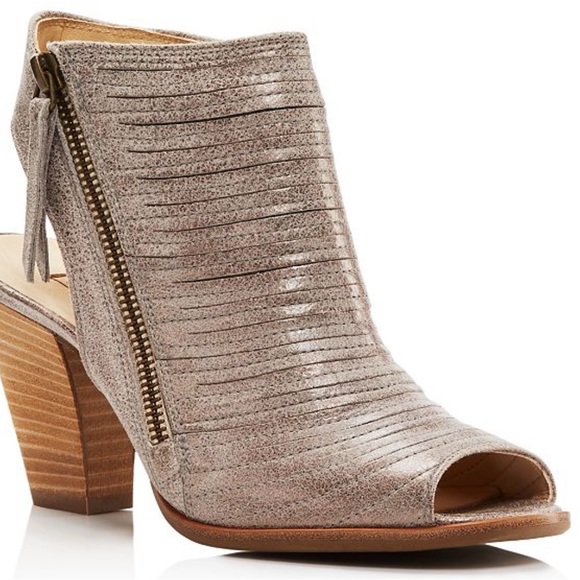 Paul Green Shoes - Paul Green Cayenne Smoke Brush Leather Peep Toe Sandal